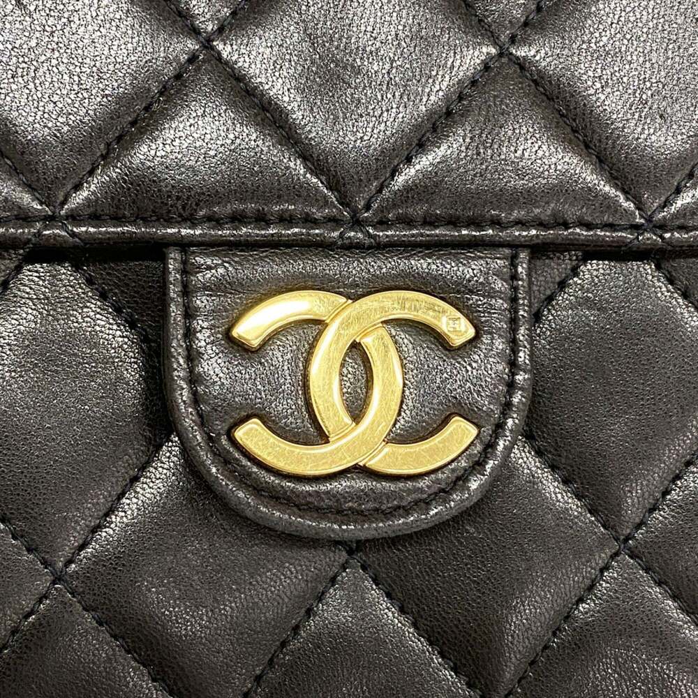 Chanel Matelassé Chain Shoulder Bag, Lambskin, Black, Women's - Picture 9 of 11